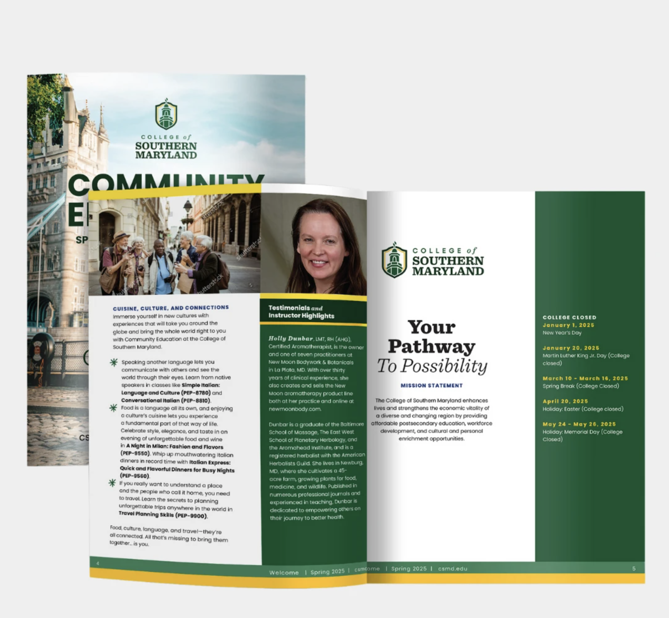 Spring 2025 schedule interior spread 1