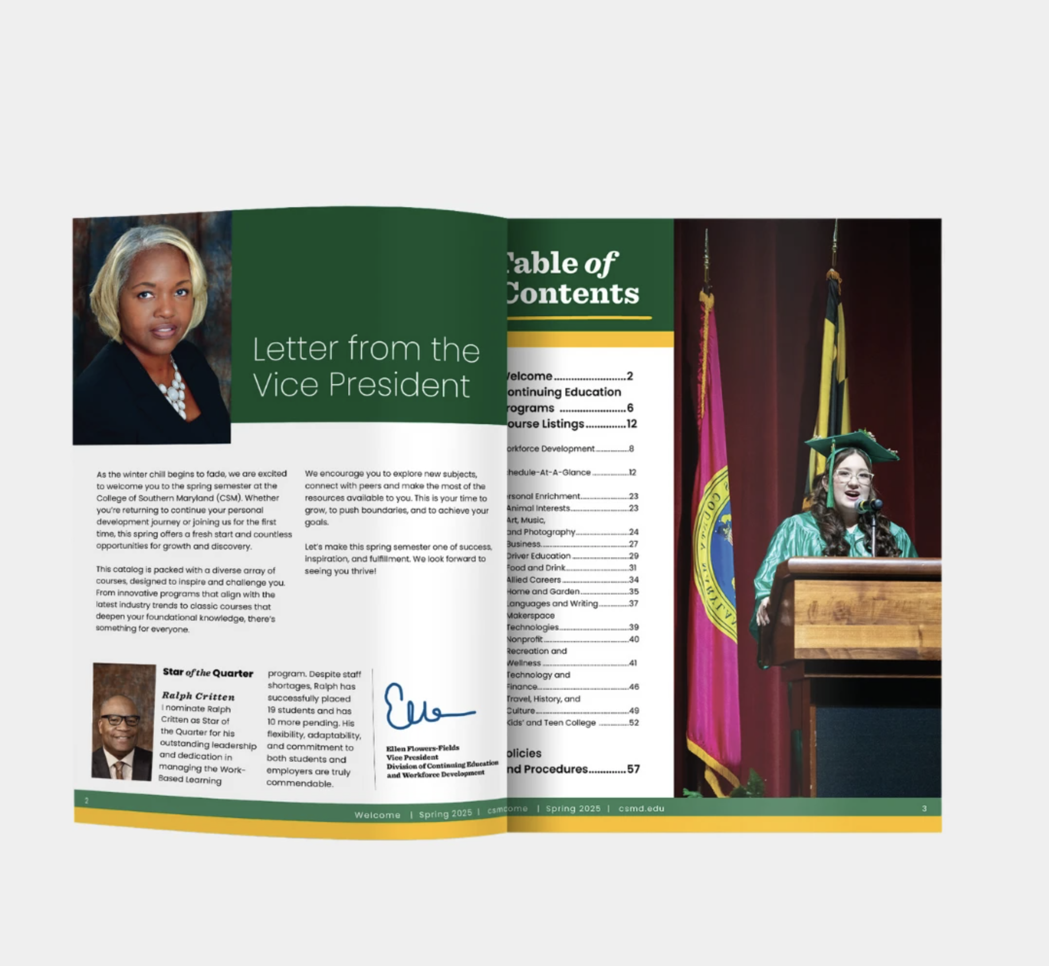 Spring 2025 schedule interior spread 2